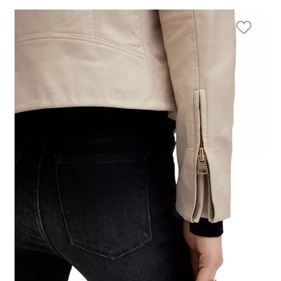 All Saints Dalby Leather Biker Jacket; Size US 10; EUC; White - Picture 5 of 7